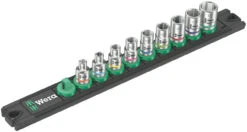 Wera Tools WERA-05005420001 1/4" Drive Magnetic Socket Rail A Imperial 1 Zyklop 9-Piece Set