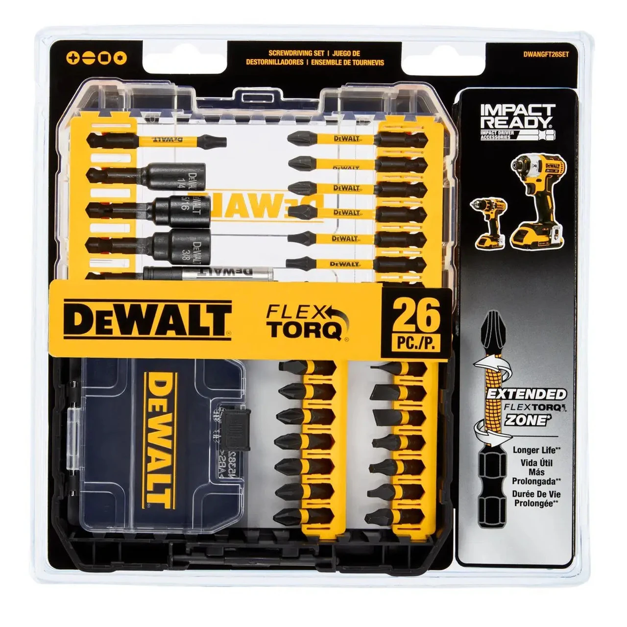 DEWALT DEW-DWANGFT26SET 26pc IMPACT READY FlexTorq Screwdriving Set 3 DEWALT DEW-DWANGFT26SET 26pc IMPACT READY FlexTorq Screwdriving Set