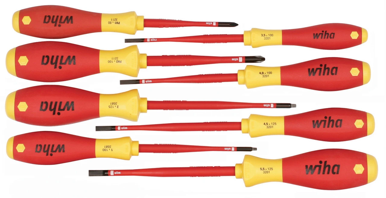 Wiha Tools WIHA-32197 8pc Slimline Insulated Screwdriver Set 3 Wiha Tools WIHA-32197 8pc Slimline Insulated Screwdriver Set
