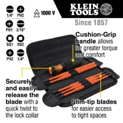 Klein KLE-32288 8-In-1 Insulated Interchangeable Screwdriver Set -Makita Shop Sales 32288 callout 30740.1656018348