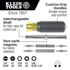 Klein KLE-32500MAG 11-in-1 Magnetic Screwdriver Nut Driver -Makita Shop Sales 32500mag callout 44920.1679318519