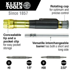 Klein KLE-32614 4-in-1 Multi-Bit Electronics Pocket Screwdriver Sl Bits 21 Klein KLE-32614 4-in-1 Multi-Bit Electronics Pocket Screwdriver Sl Bits -Makita Shop Sales 32614 callout 69424.1679343848