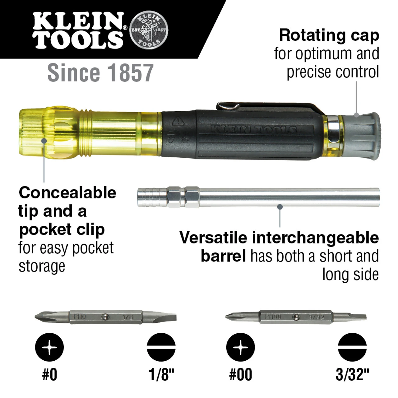 Klein KLE-32614 4-in-1 Multi-Bit Electronics Pocket Screwdriver Sl Bits 10 Klein KLE-32614 4-in-1 Multi-Bit Electronics Pocket Screwdriver Sl Bits - Image 8