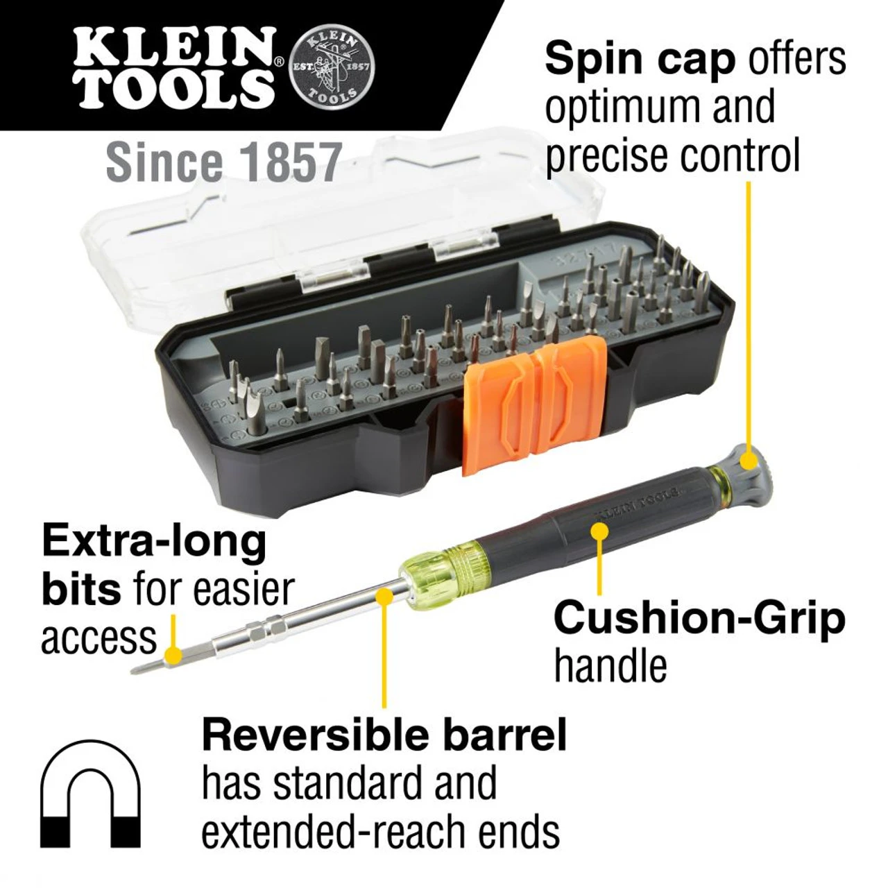 Klein KLE-32717 All-In-1 Precision Screwdriver Set With Case 8 Klein KLE-32717 All-In-1 Precision Screwdriver Set With Case - Image 6