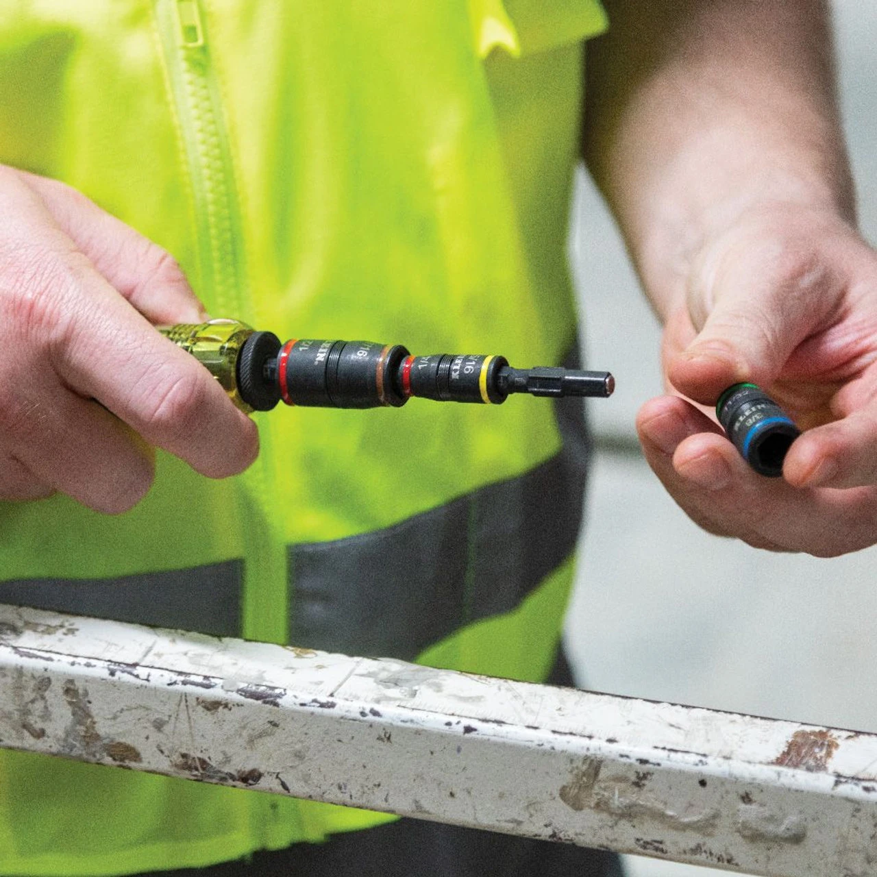 Klein KLE-32907 7-In-1 Impact Flip Socket Set - No Handle 12 Klein KLE-32907 7-In-1 Impact Flip Socket Set - No Handle - Image 10