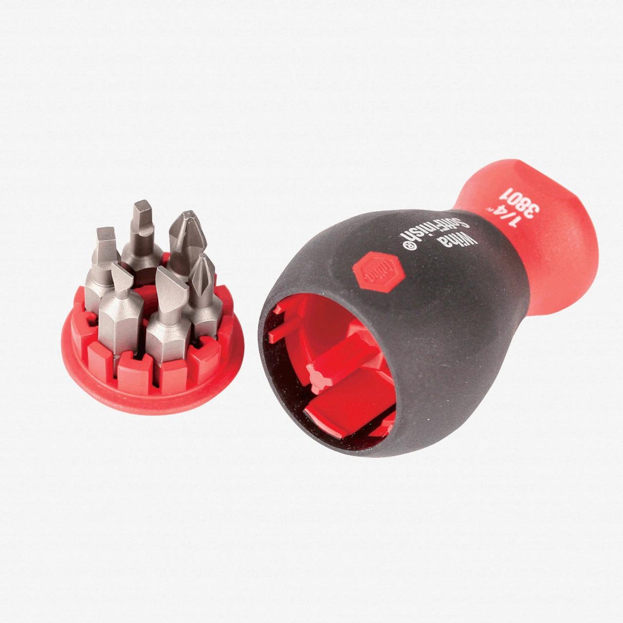 Wiha Tools WIHA-38048 38048 Slotted/Phillips/Square Stubby Bit Holder Set 4 Wiha Tools WIHA-38048 38048 Slotted/Phillips/Square Stubby Bit Holder Set - Image 2