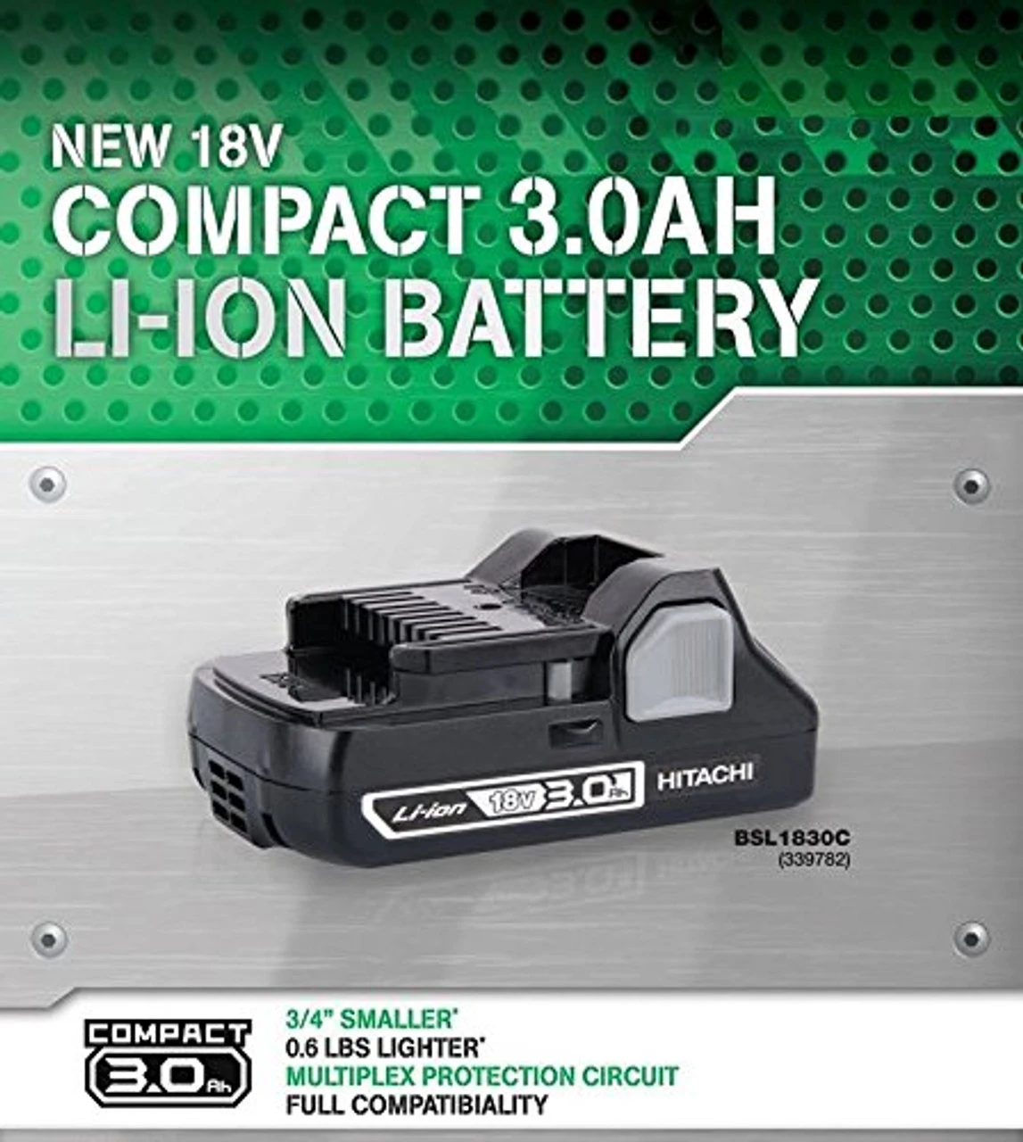 Metabo-HPT HPT-339782 Compact 18V 3.0 Amp Hour Lithium-Ion Slide Style Battery 5 Metabo-HPT HPT-339782 Compact 18V 3.0 Amp Hour Lithium-Ion Slide Style Battery - Image 3