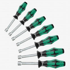 Wera Tools WERA-05345230001 7-Piece Kraftform Plus Hollow Shaft 3/16" - 1/2" Nutdriver Set