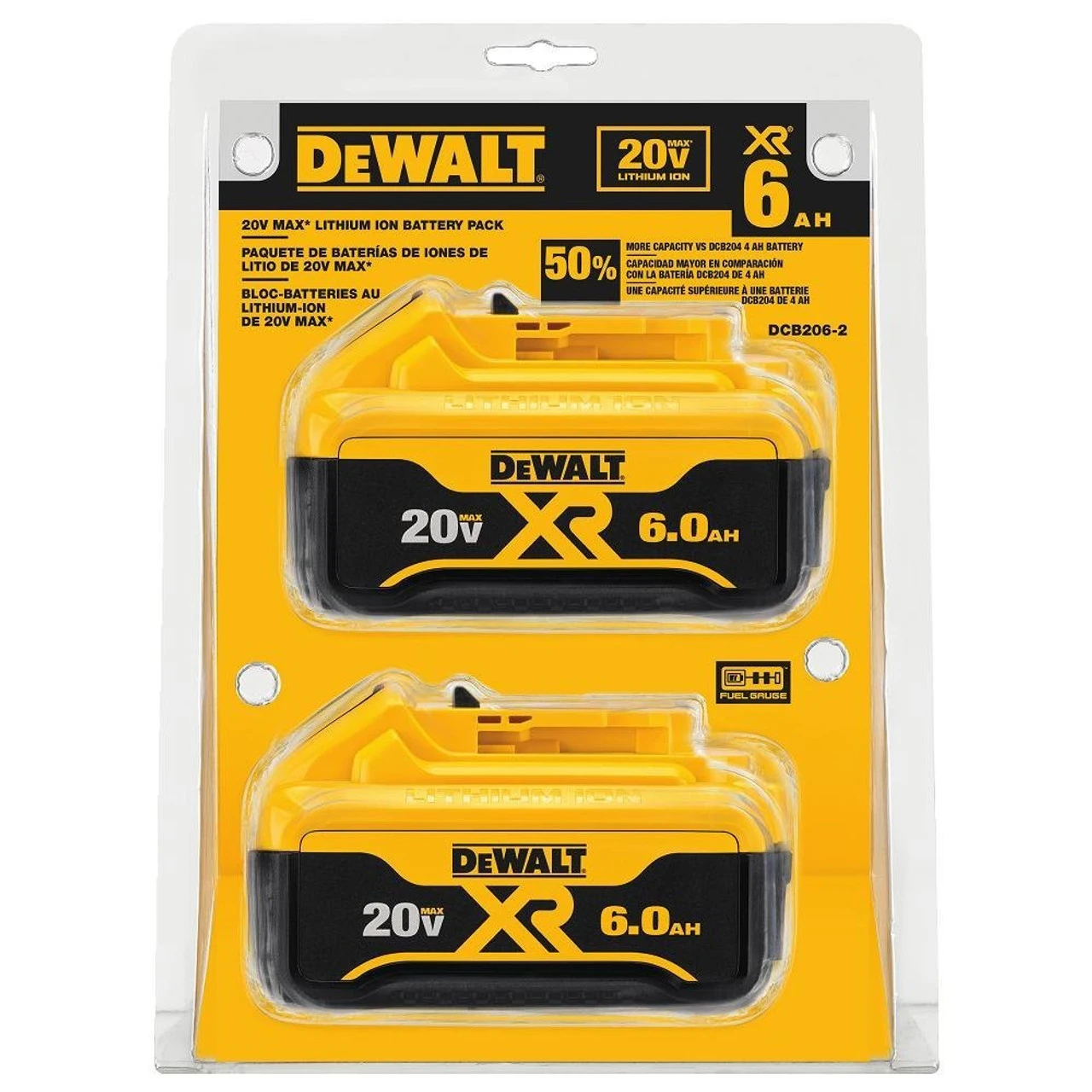 DEWALT DEW-DCB206-2 Two Pack - 20V MAX 6.0Ah Lithium Ion Premium Battery 4 DEWALT DEW-DCB206-2 Two Pack - 20V MAX 6.0Ah Lithium Ion Premium Battery - Image 2