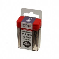 Wiha Tools WIHA-74114 #2 Phillips 2-Inch Contractor Pack Of 15 Bits