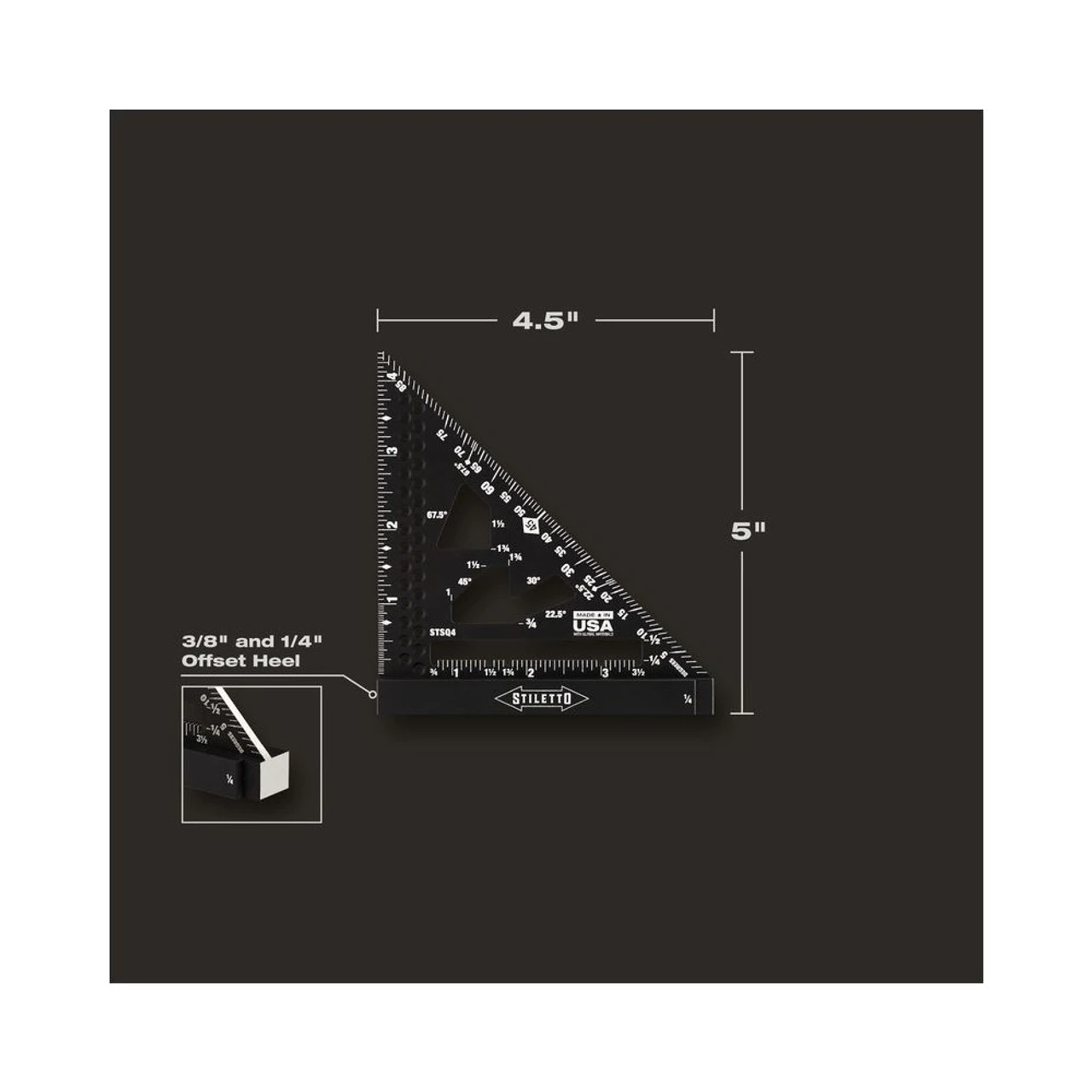 Stiletto Tool STIL-STSQ4 4-1/2in Trim Square 19 Stiletto Tool STIL-STSQ4 4-1/2in Trim Square - Image 17