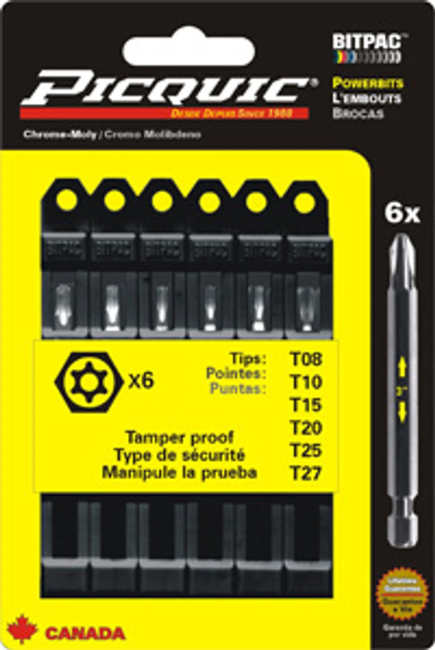 PicQuic PIQ-95004 Security Torx MultiPack - T8-27 3 PicQuic PIQ-95004 Security Torx MultiPack - T8-27