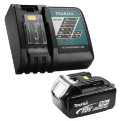 Makita MAK-Y-00309 Li-Ion Rapid Charger (DC18RC) + 1x 5.0Ah 18V Li-Ion Battery Combo Kit