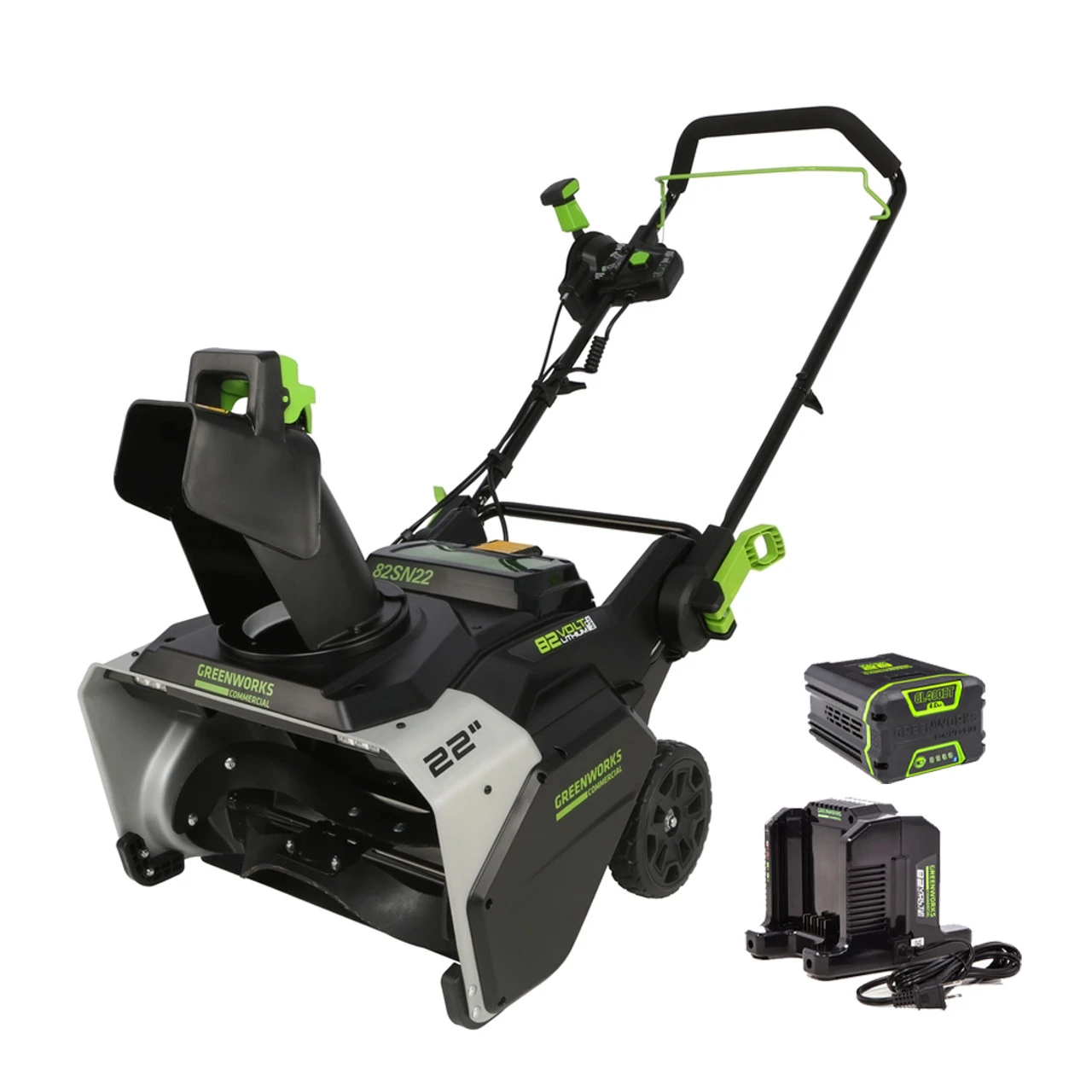 Greenworks Commercial GREEN-82SN22-KIT 82V 22In Snow Thrower Dual Port 4.0Ah Kit 3 Greenworks Commercial GREEN-82SN22-KIT 82V 22In Snow Thrower Dual Port 4.0Ah Kit