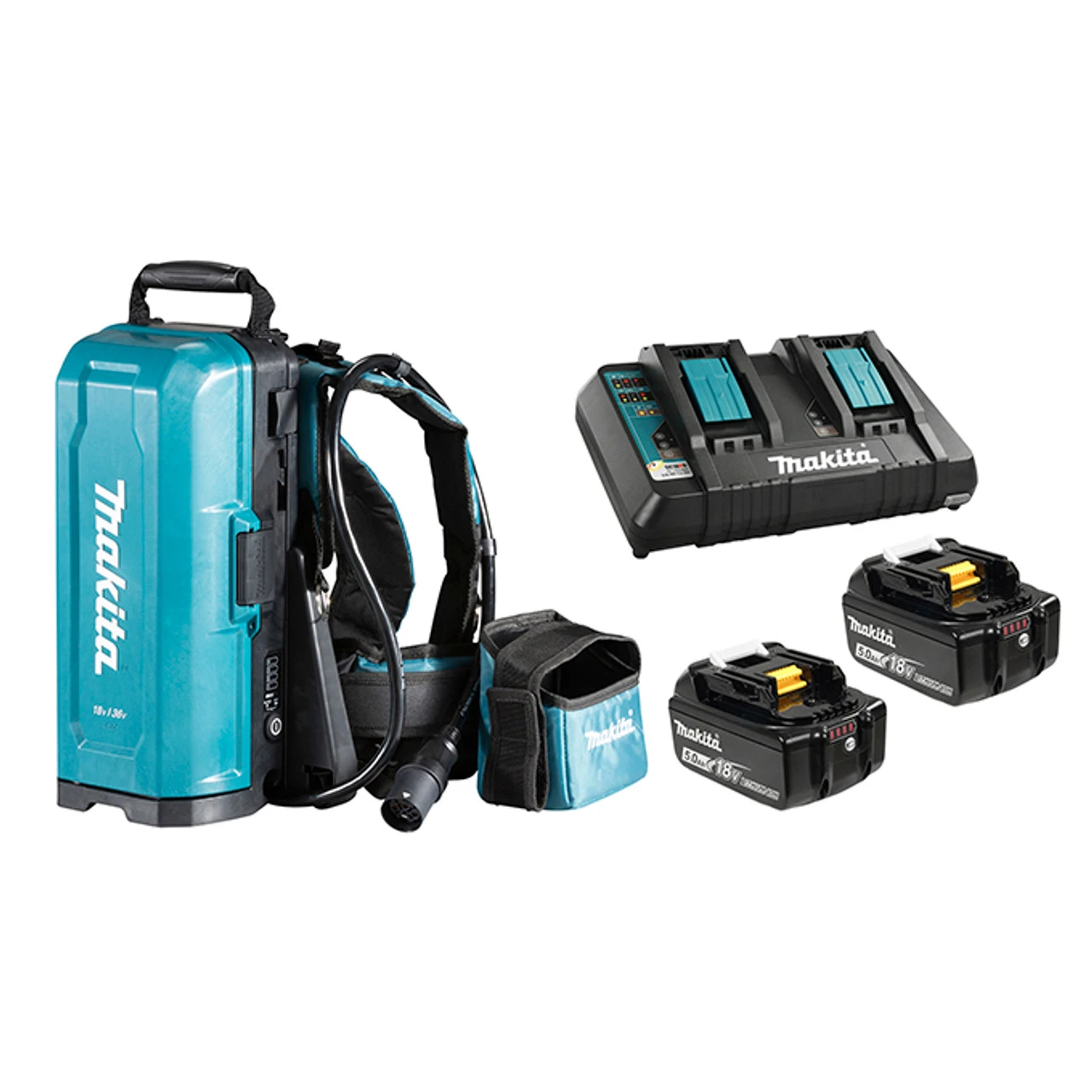 Makita MAK-PDC01X2 18V LXT Portable Backpack Power Supply 2x 5.0Ah Kit 3 Makita MAK-PDC01X2 18V LXT Portable Backpack Power Supply 2x 5.0Ah Kit
