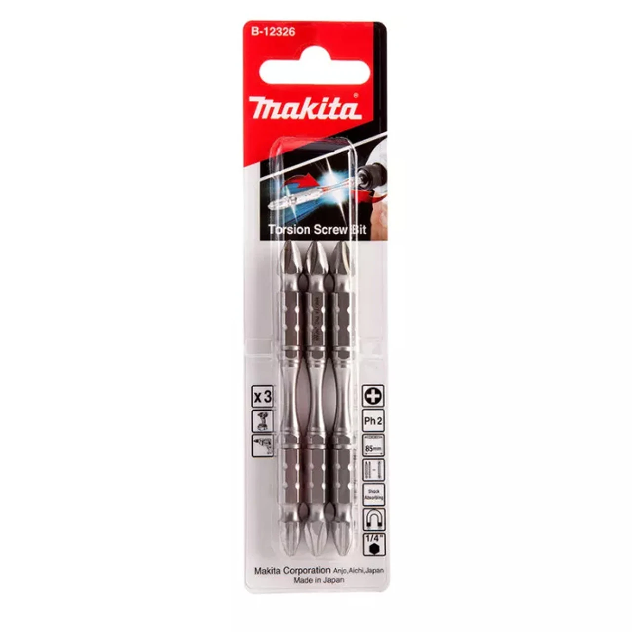 Makita MAK-B-12326 Torsion Bit Phillips Drive Fastener 3PK 3 Makita MAK-B-12326 Torsion Bit Phillips Drive Fastener 3PK