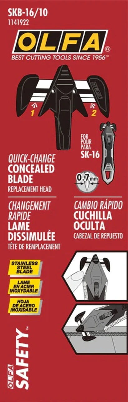 Olfa Blades OLFA-SKB-16/10 Quick-Change Concealed Blade Replacement Head (10-Pack) 4 Olfa Blades OLFA-SKB-16/10 Quick-Change Concealed Blade Replacement Head (10-Pack) - Image 2