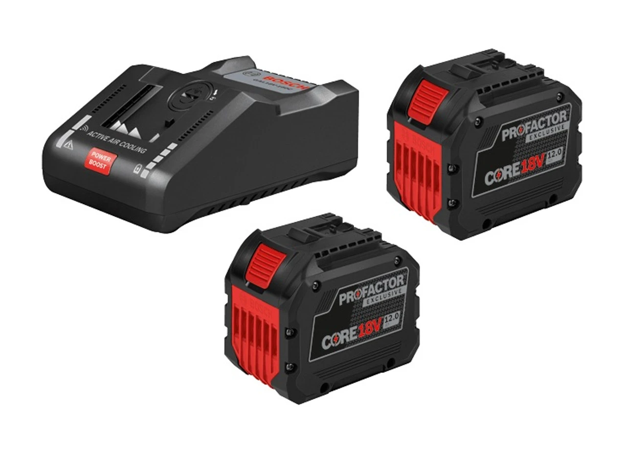 Bosch BOS-GXS18V-18N27 CORE18V PROFACTOR Starter Kit With (2) 12.0Ah And (1) GAL18V-160C Battery Turbo Charger 3 Bosch BOS-GXS18V-18N27 CORE18V PROFACTOR Starter Kit With (2) 12.0Ah And (1) GAL18V-160C Battery Turbo Charger