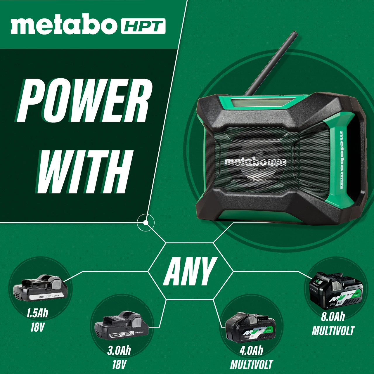 Metabo-HPT HPT-UR18DAQ4M 18V MultiVolt Bluetooth Radio (Tool Only) 11 Metabo-HPT HPT-UR18DAQ4M 18V MultiVolt Bluetooth Radio (Tool Only) - Image 9